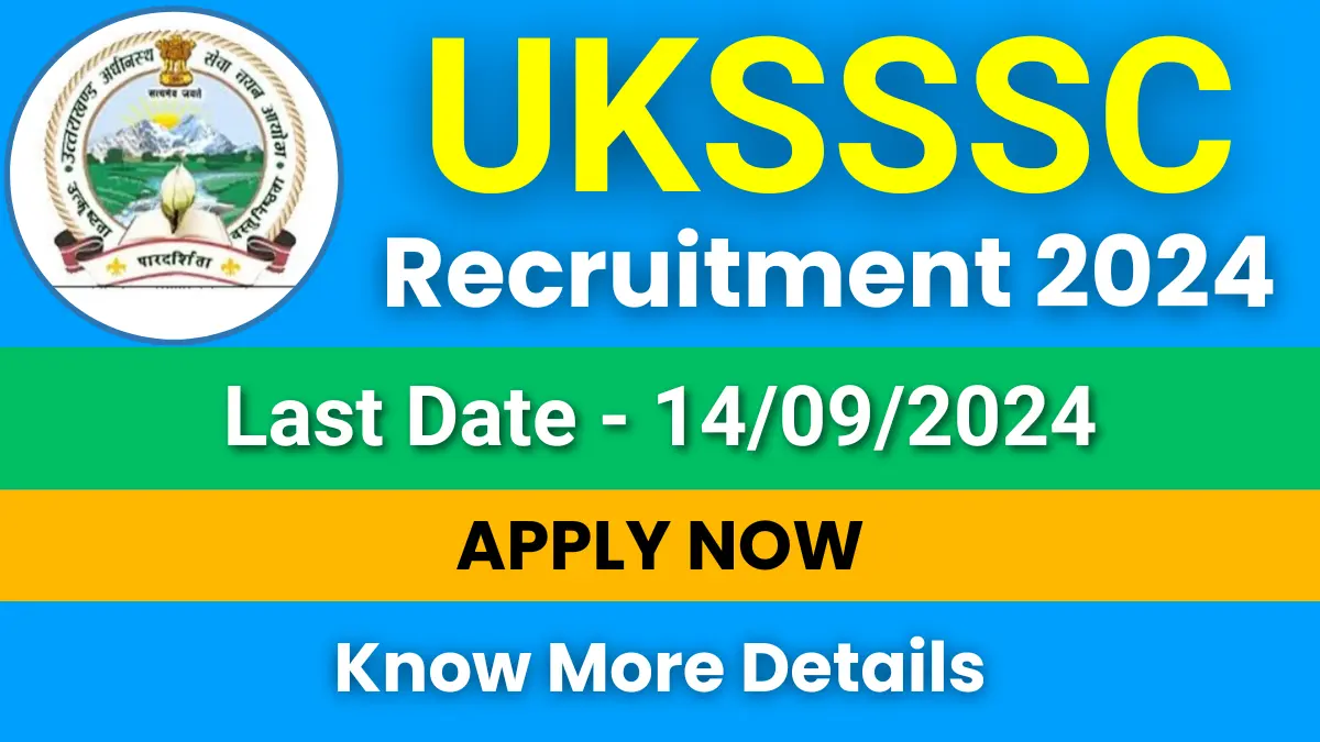 UKSSSC Personal Assistant Recruitment 2024