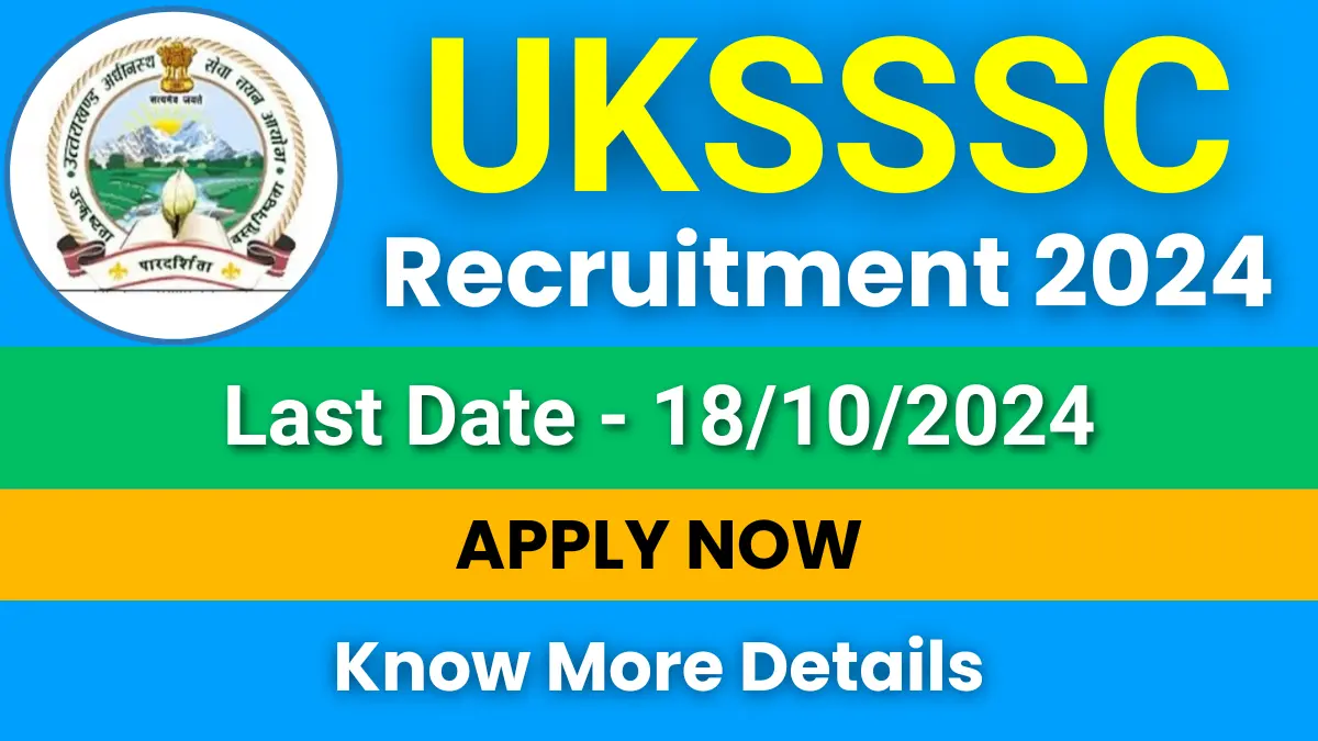 UKSSSC Draftsman Recruitment 2024