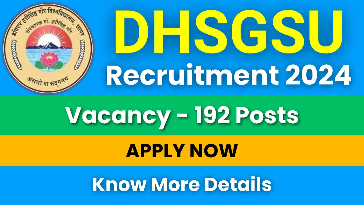 DHSGSU Sagar Non-Teaching Recruitment 2025