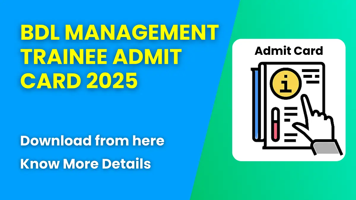 BDL Management Trainee Admit Card 2025