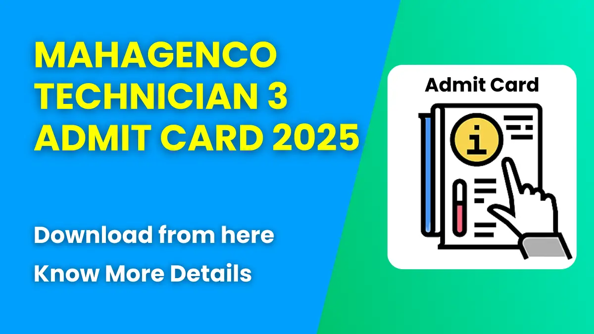 MAHAGENCO Technician 3 Admit Card 2025