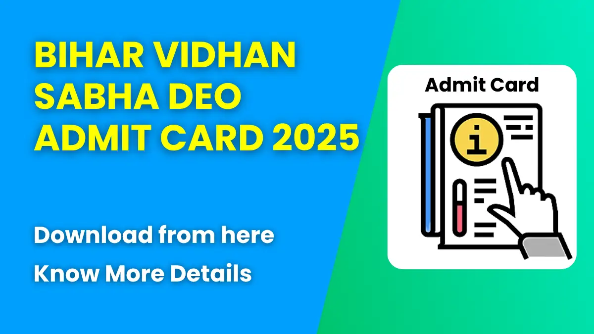 Bihar Vidhan Sabha DEO Admit Card 2025