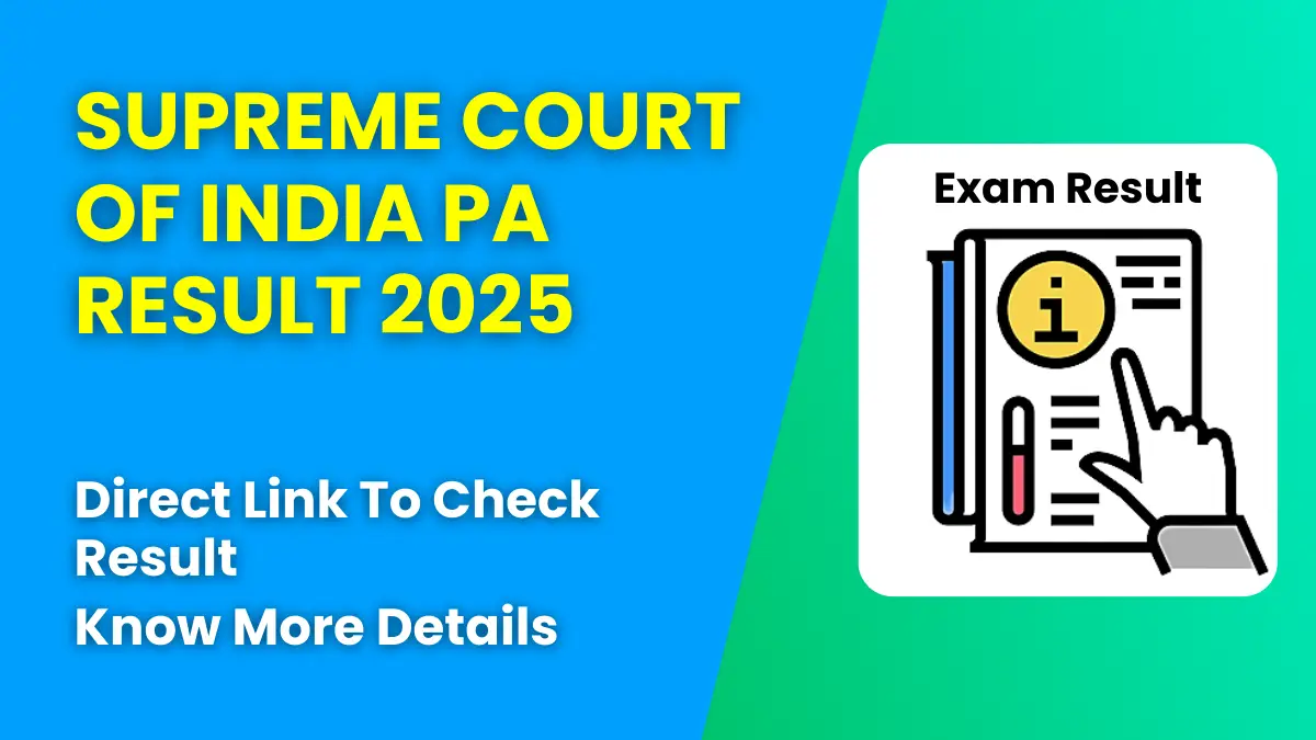 Supreme Court of India PA Result 2025