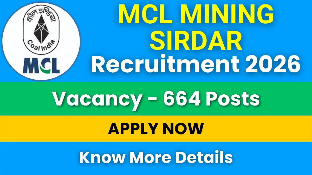 MCL Mining Sirdar Recruitment 2026
