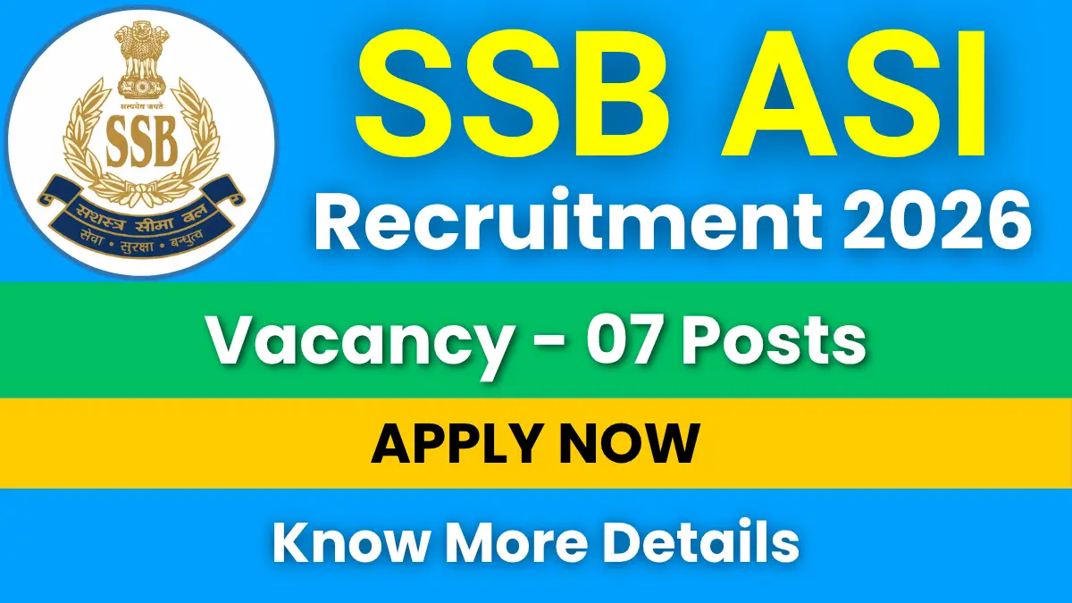 SSB ASI Recruitment 2026